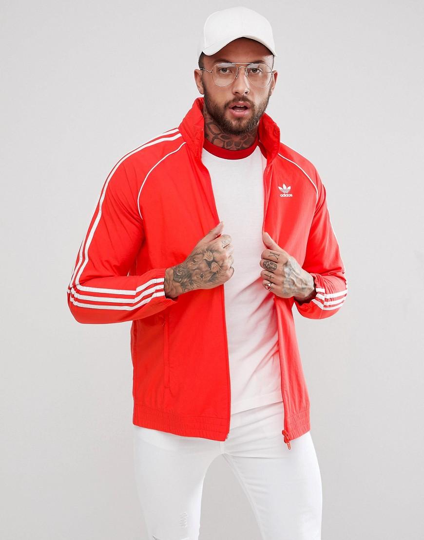 adidas superstar track top red