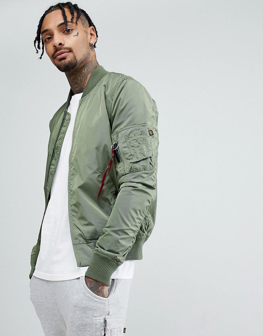 Alpha Industries Ma1 Tt Bomber Jacket Slim Fit In Sage Green Green Modesens