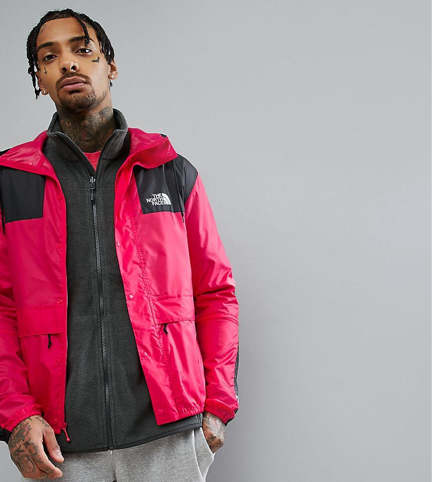 bright pink north face jacket