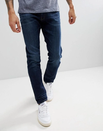 Shop G-star 3301 Slim Jeans Dark Aged - Navy