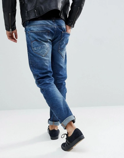 Shop G-star Arc 3d Slim Jeans Medium Aged Restored - Blue