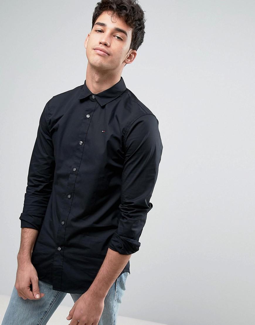 tommy hilfiger black slim fit shirt