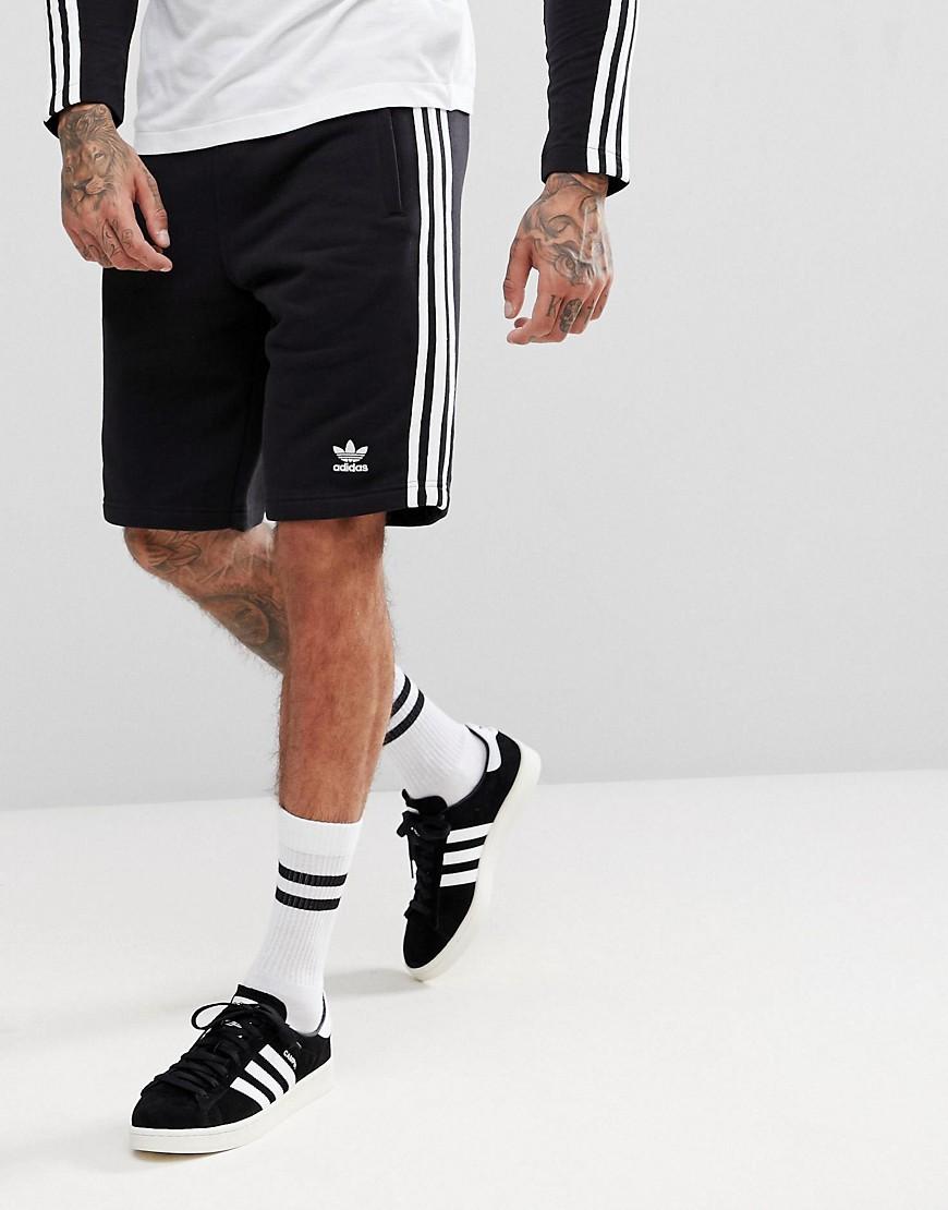 Adidas Originals Adicolor 3 Stripe Shorts In Black Cw2980 - Black | ModeSens
