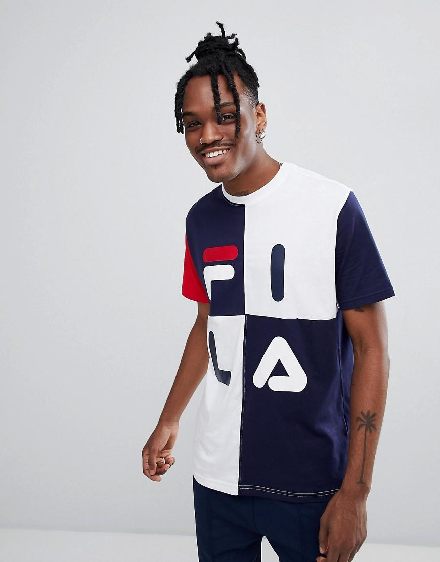 Fila Black Line T-shirt With Logo In Black Navy | ModeSens