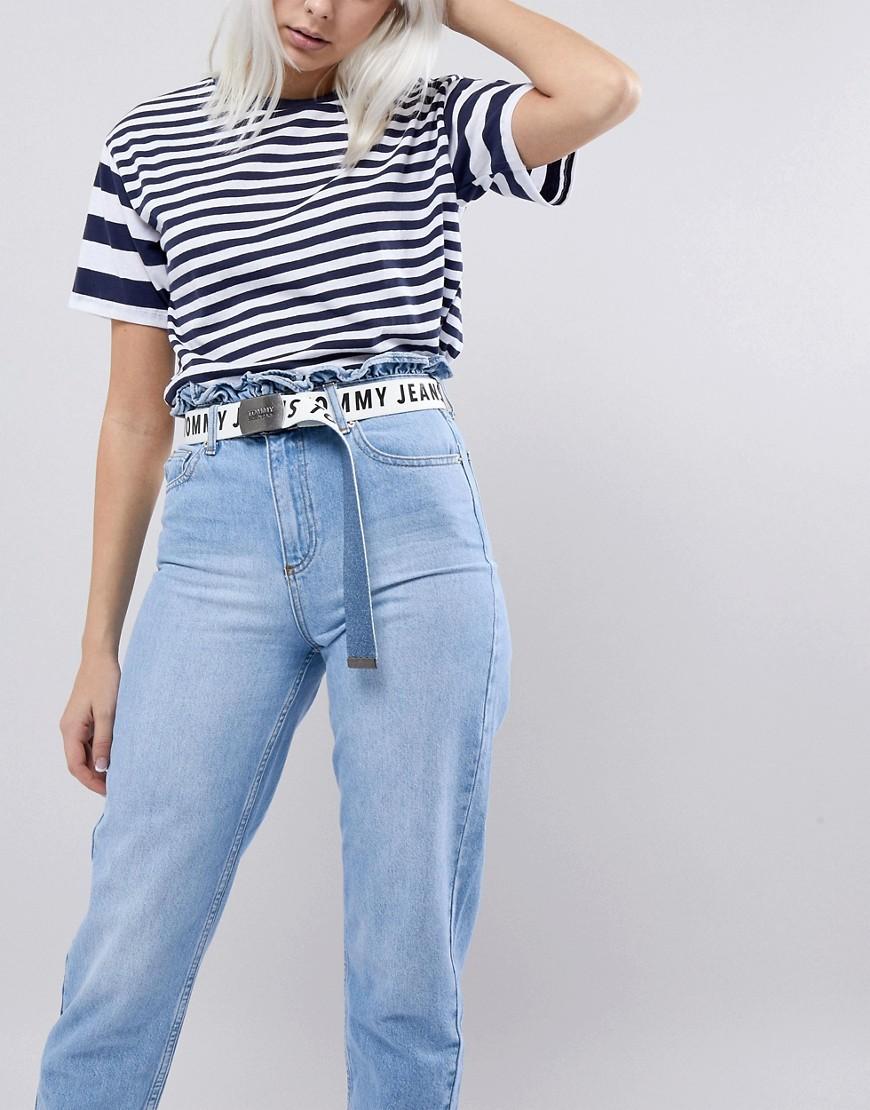 tommy jeans belt white