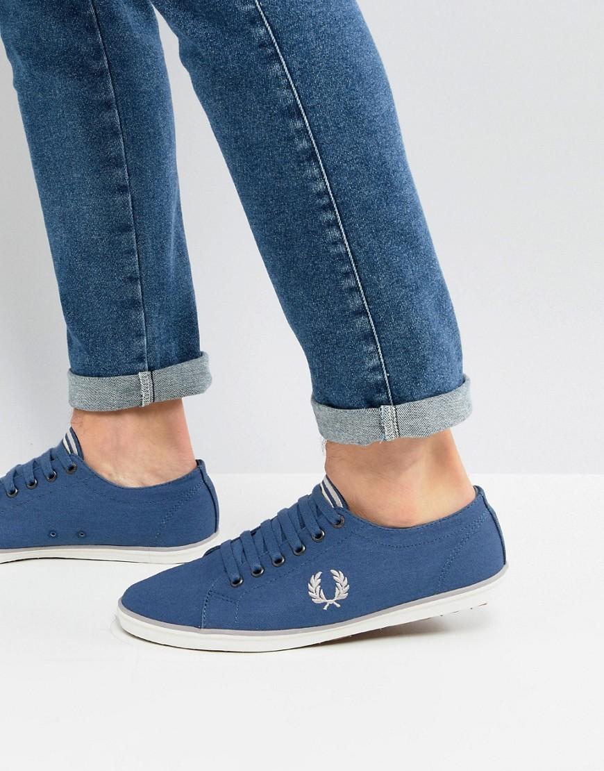 Fred Perry Kingston Twill Sneakers In Blue - Blue | ModeSens