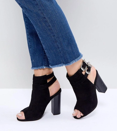 Peep toe top boots wide fit