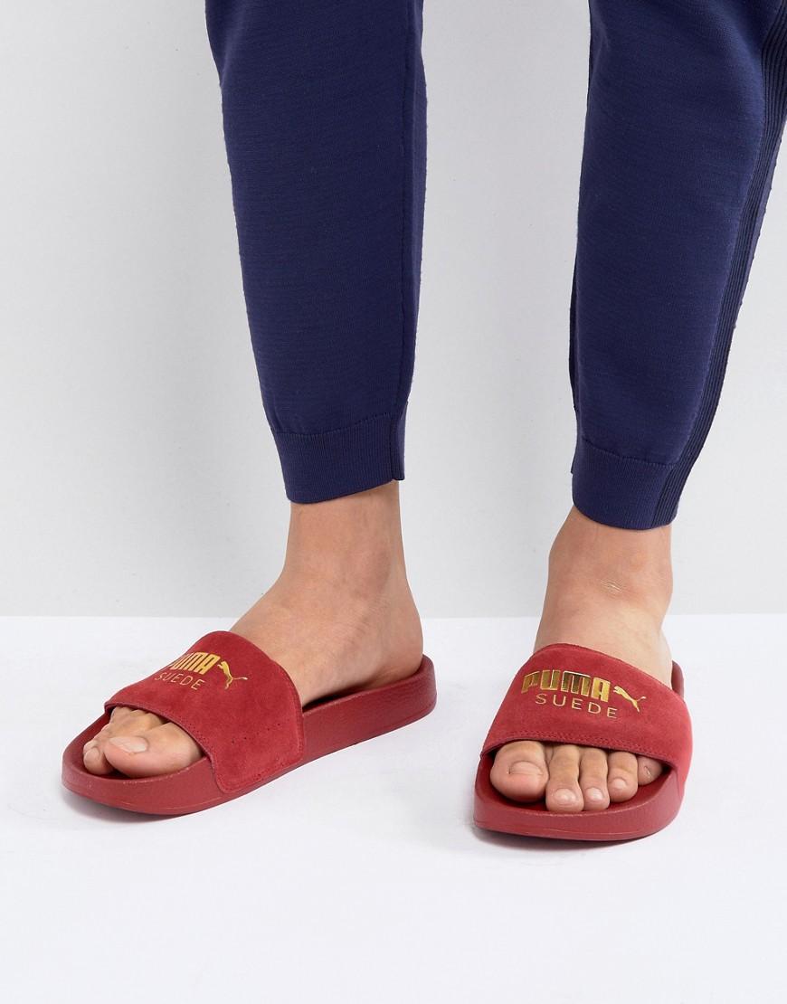 puma leadcat suede slides