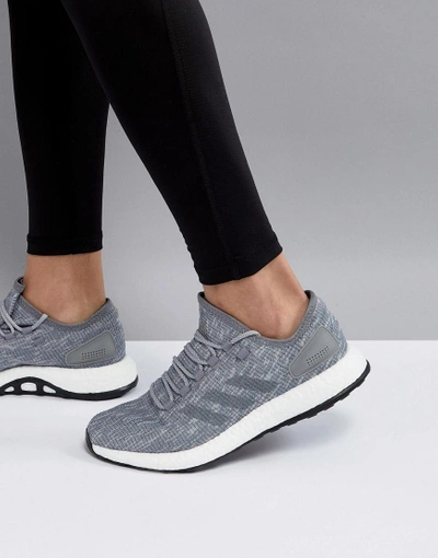 Shop Adidas Originals Pureboost In Gray Bb6278