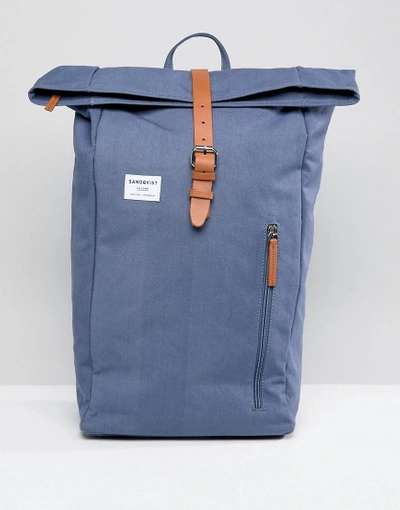 Shop Sandqvist Dante Rolltop Backpack In Blue - Blue