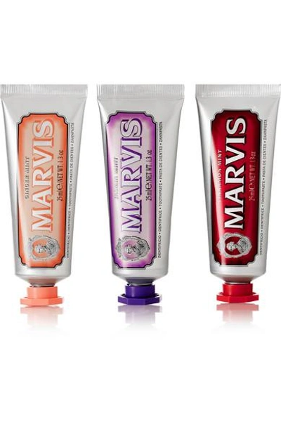 Shop Marvis Cinnamon Mint, Jasmin Mint And Ginger Mint Toothpaste, 3 X 25ml - Clear
