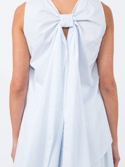 Shop Adam Lippes Striped Cotton Shell With Knot Detail