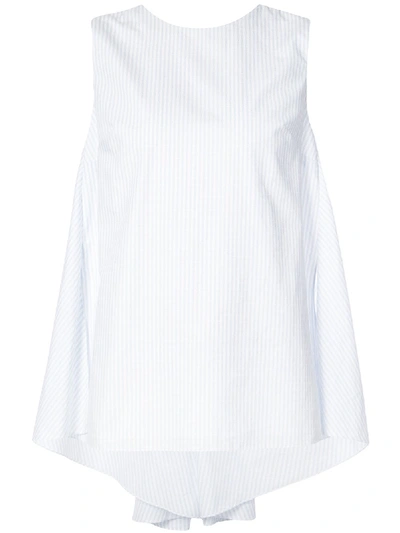 Shop Adam Lippes Striped Cotton Shell With Knot Detail