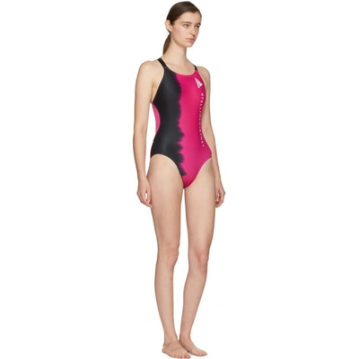 Shop Adidas By Stella Mccartney Pink And Black Train Swimsuit In Eqt Pink