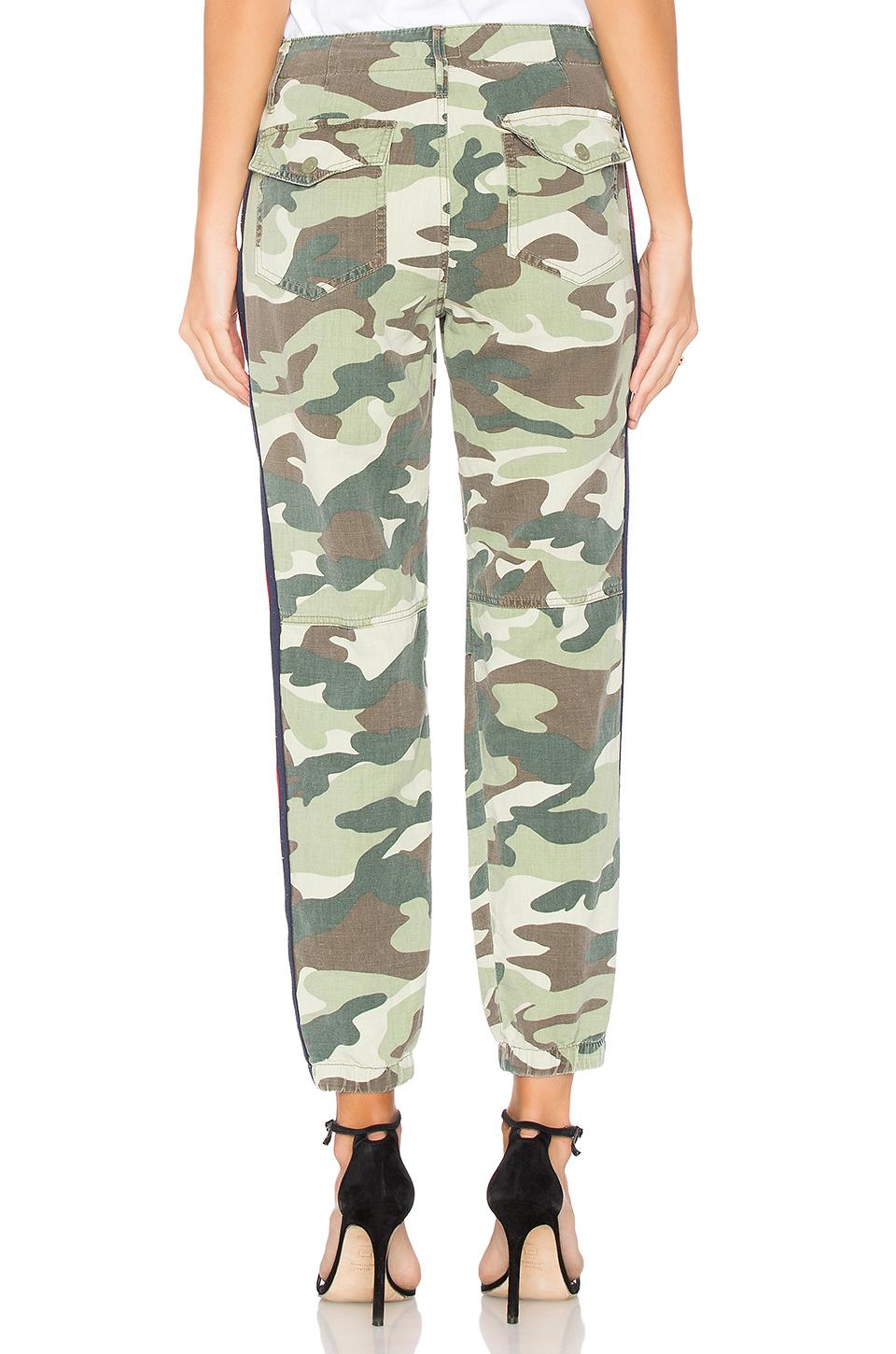 Mother No Zip Misfit Striped Camouflage-print Cotton-blend Track Pants ...