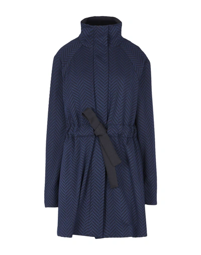 Shop Emporio Armani Full-length Jacket In Dark Blue