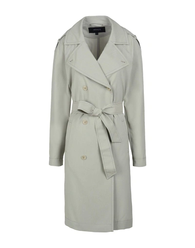 Shop Armani Jeans Overcoats In Light Grey
