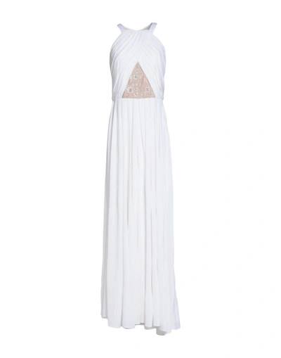 Shop Mikael Aghal Woman Long Dress White Size 10 Viscose