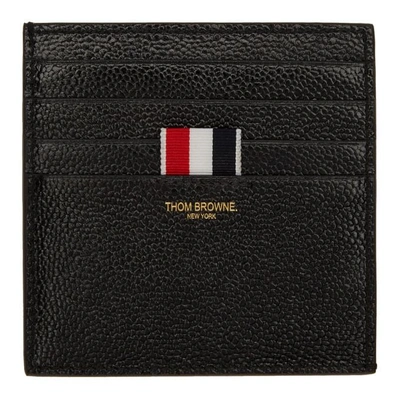 Shop Thom Browne Black Double-sided Card Holder In 001 Black