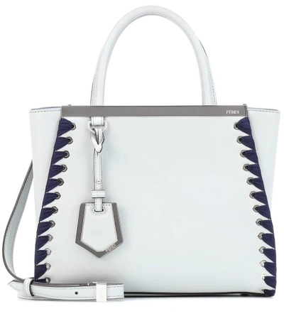 Shop Fendi Petite 2jours Leather Tote In Grey