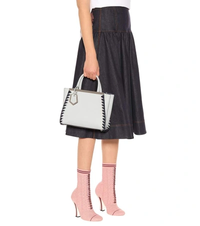 Shop Fendi Petite 2jours Leather Tote In Grey