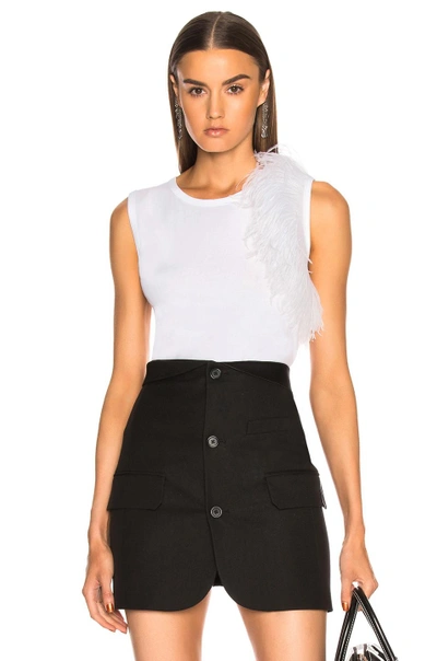 Shop Helmut Lang Feather Tank Top In White
