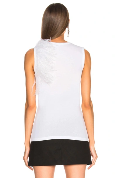 Shop Helmut Lang Feather Tank Top In White