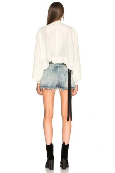 Shop Ben Taverniti Unravel Project Unravel Silk Deconstructed Bomber Jacket In White