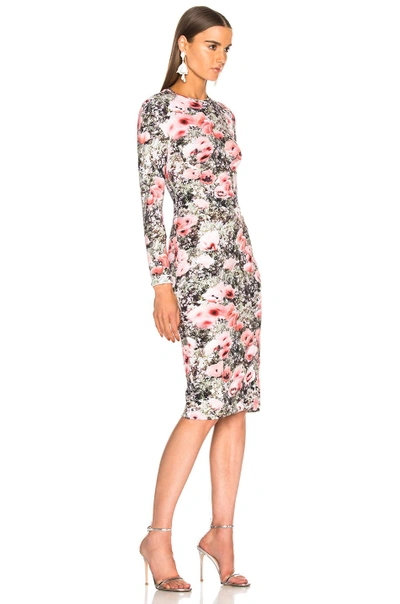 Shop Fleur Du Mal Printed Knit Dress With Side Snaps In Poppy Print