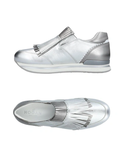 Shop Hogan Woman Sneakers Silver Size 5.5 Leather