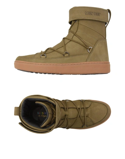 Shop Moon Boot Sneakers In Military Green