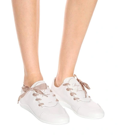 Shop Roger Vivier Sporty Viv' Etiquette Sneakers In White