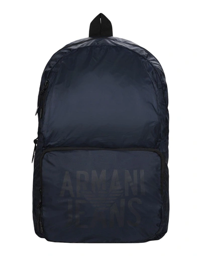 Shop Armani Jeans Backpack & Fanny Pack In Dark Blue