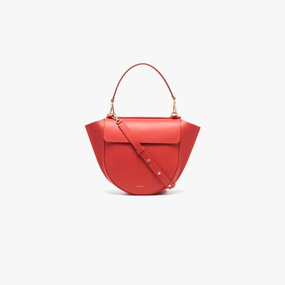 Shop Wandler Red Hortensia Medium Leather Shoulder Bag In Yellow/orange