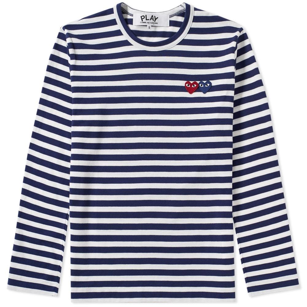 comme des garcons double heart tee