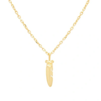 Shop Medicom X Jam Home Made Small Feather Necklace In Gold