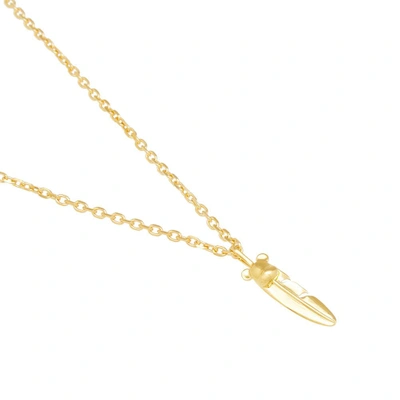 Shop Medicom X Jam Home Made Small Feather Necklace In Gold