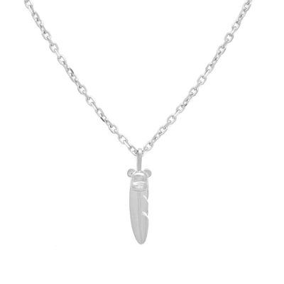 Shop Medicom X Jam Home Made Small Feather Necklace In Silver