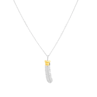 Shop Medicom X Jam Home Made Large Feather Necklace In Silver