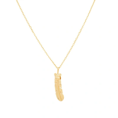 Shop Medicom X Jam Home Made Large Feather Necklace In Gold