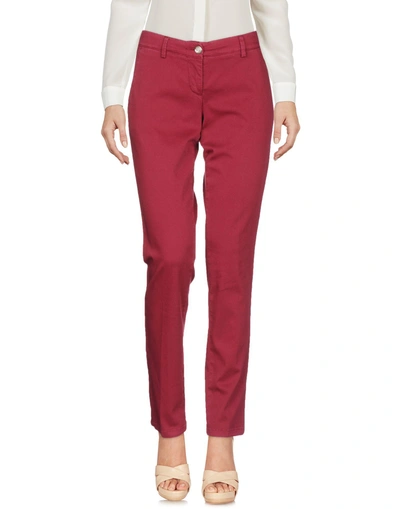 Shop Siviglia Woman Pants Garnet Size 26 Cotton, Elastane In Red