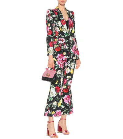 Shop Dolce & Gabbana Floral-printed Cotton Trousers In Multicoloured