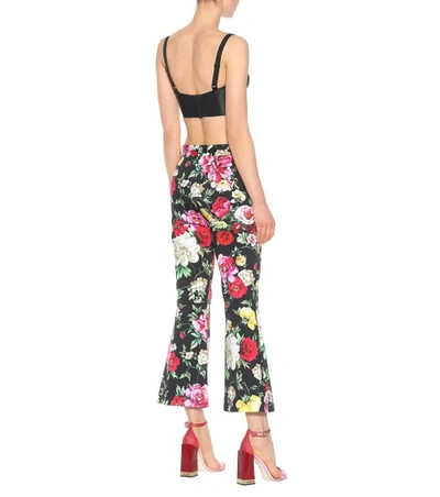 Shop Dolce & Gabbana Floral-printed Cotton Trousers In Multicoloured