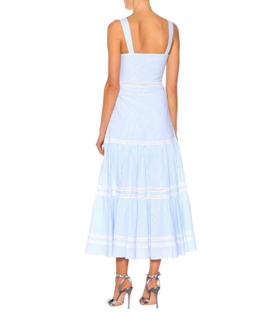 Shop Jonathan Simkhai Striped Seersucker Dress In Blue