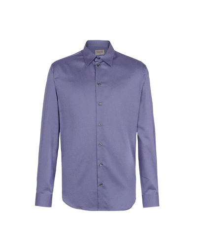 Shop Armani Collezioni Shirts In Dark Blue