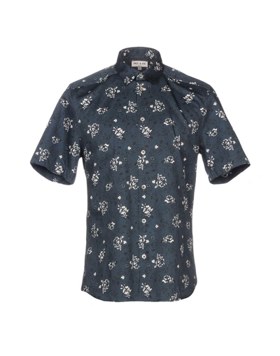 Shop Paul & Joe Patterned Shirt In Slate Blue