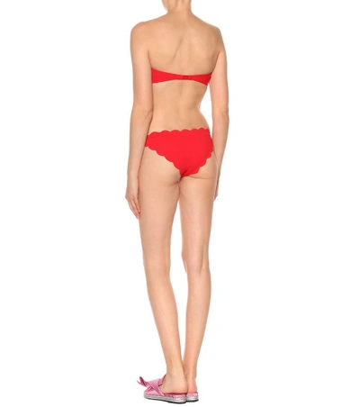 Shop Marysia Antibes Bandeau Bikini Top In Red