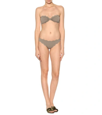 Shop Marysia Antibes Bandeau Bikini Top In Beige