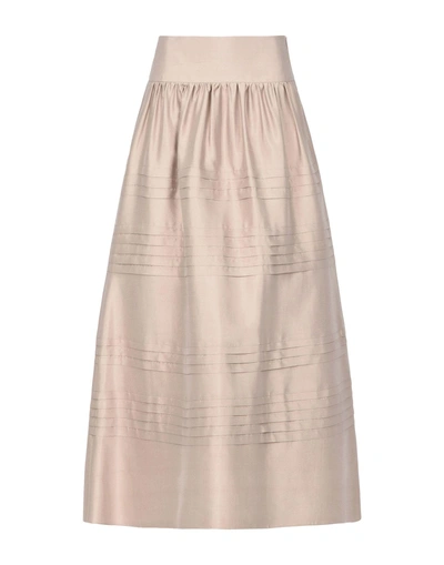 Shop Giorgio Armani Long Skirts In Beige