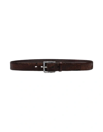 Shop John Varvatos Leather Belt In Dark Brown